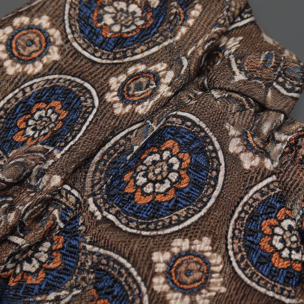 Julien | Élégante Cravate Homme Luxe en Laine et Soie Imprimée 6