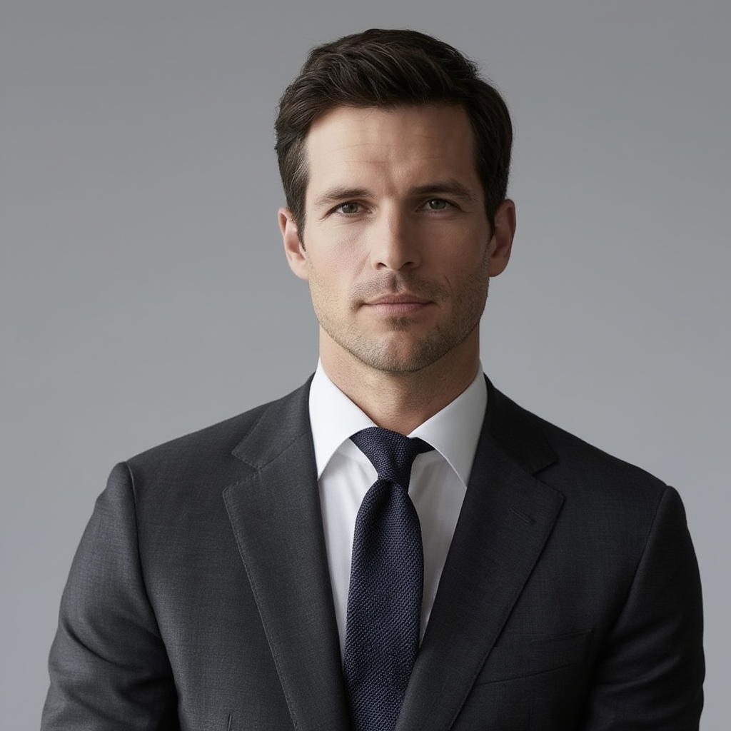 Julien | Élégante Cravate Homme en Soie Grenadine Bleu Marine 2