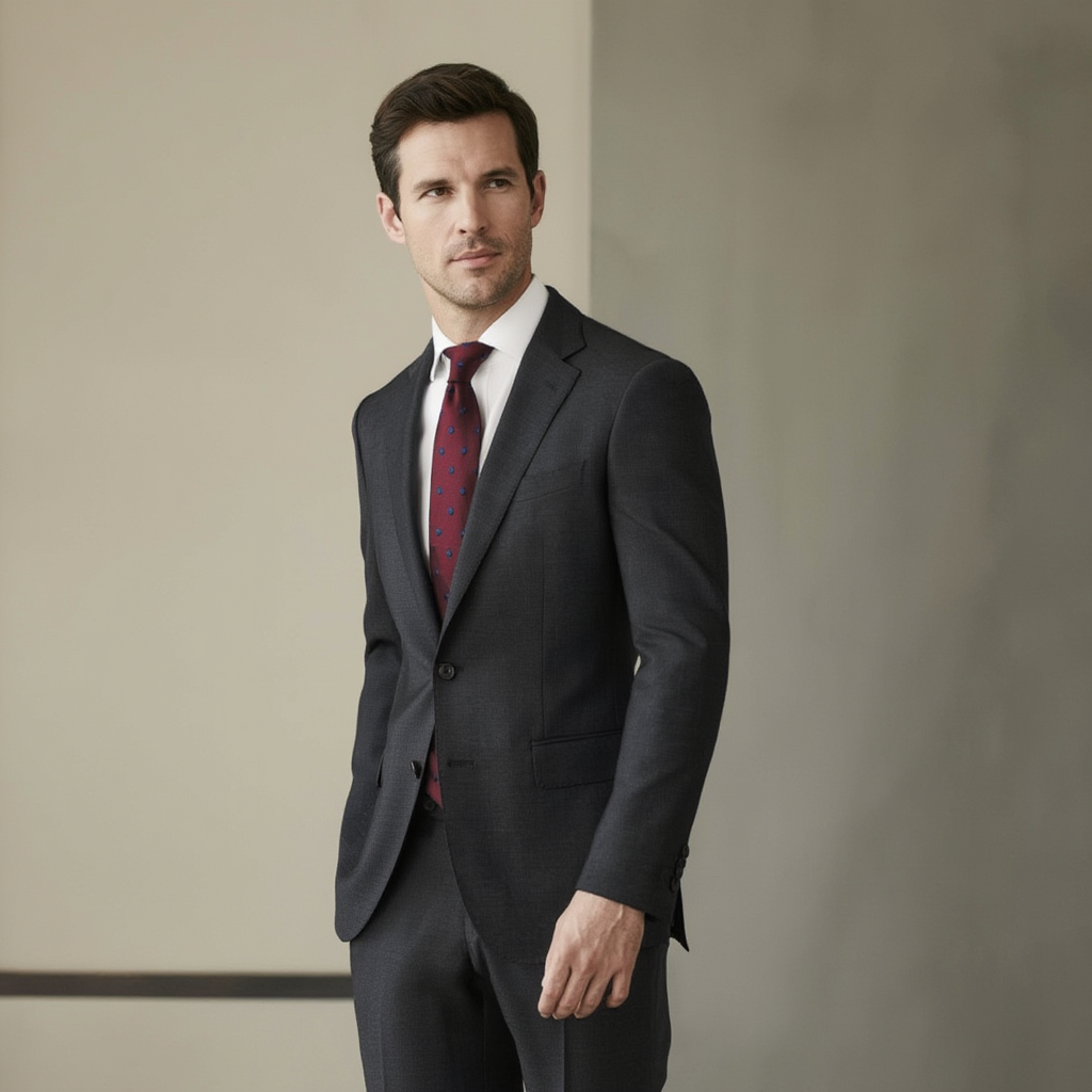 Julien | Élégante Cravate en Jacquard de Soie Bordeaux 5