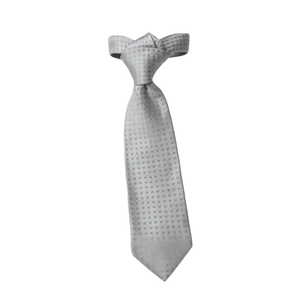 Julien | Élégante Cravate Homme en Jacquard de Soie Argentée 1