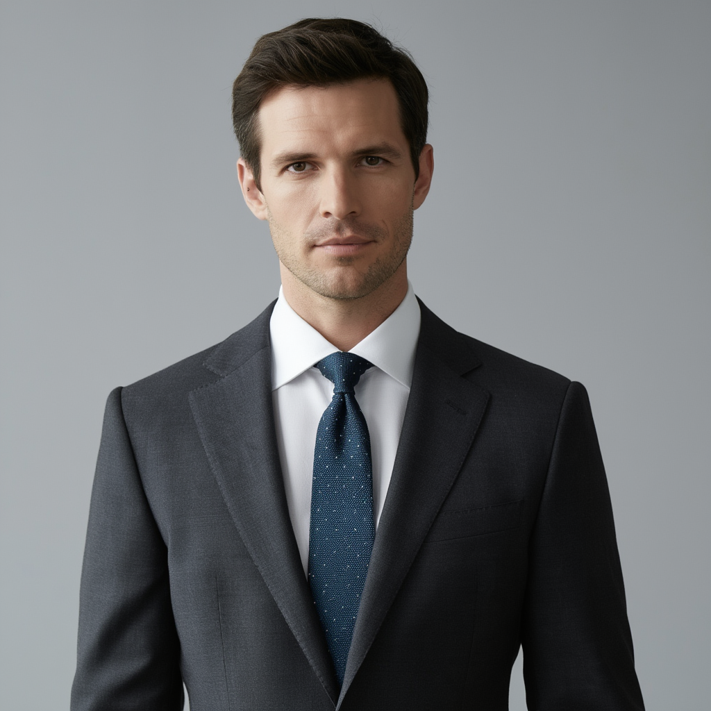 Julien | Élégante Cravate en Soie Grenadine Bleue 2