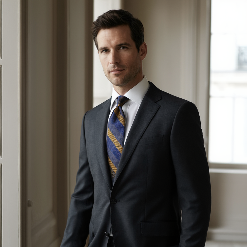 Lucas | Cravate Luxe en Soie Rayée pour Mariage 2