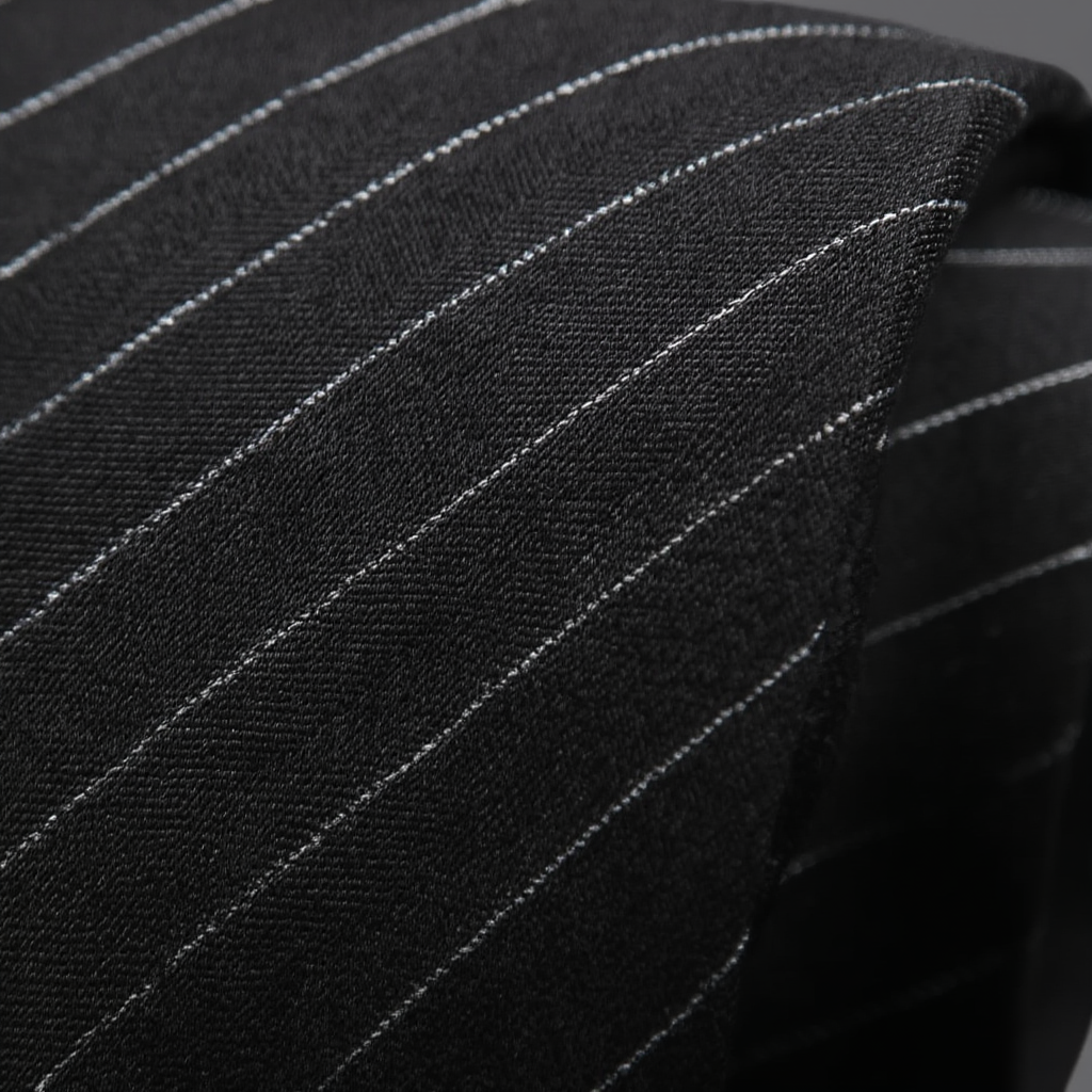 Noah | Élégante Cravate Homme Noire en Coton à Rayures 5