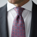 Julien | Élégante Cravate Homme Luxe en Soie Jacquard Framboise 3