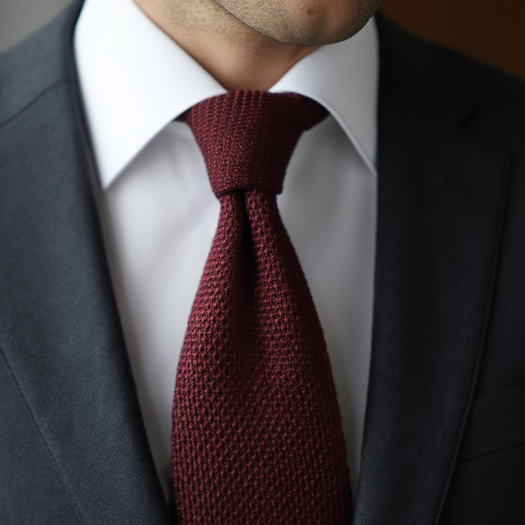 Julien | Élégante Cravate en Soie Grenadine Bordeaux 3