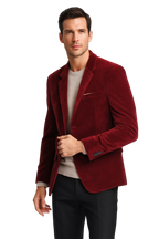Blazer Homme Bleu Marine en Velours avec Coupe Ajustée | Élégance Polyvalente pour Automne 1