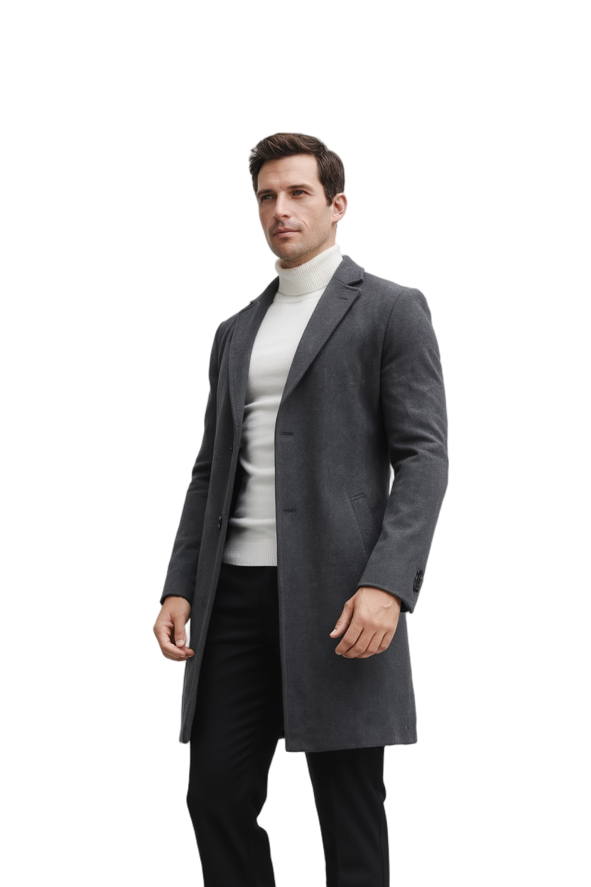 Manteau Hiver Homme Long avec Coupe Structurée | Élégance et Confort pour l'Hiver 1