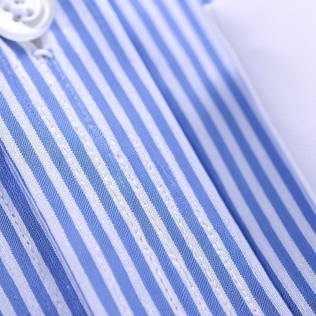 Chemise habillee Homme Classique | Rayures bleues et blanches 5