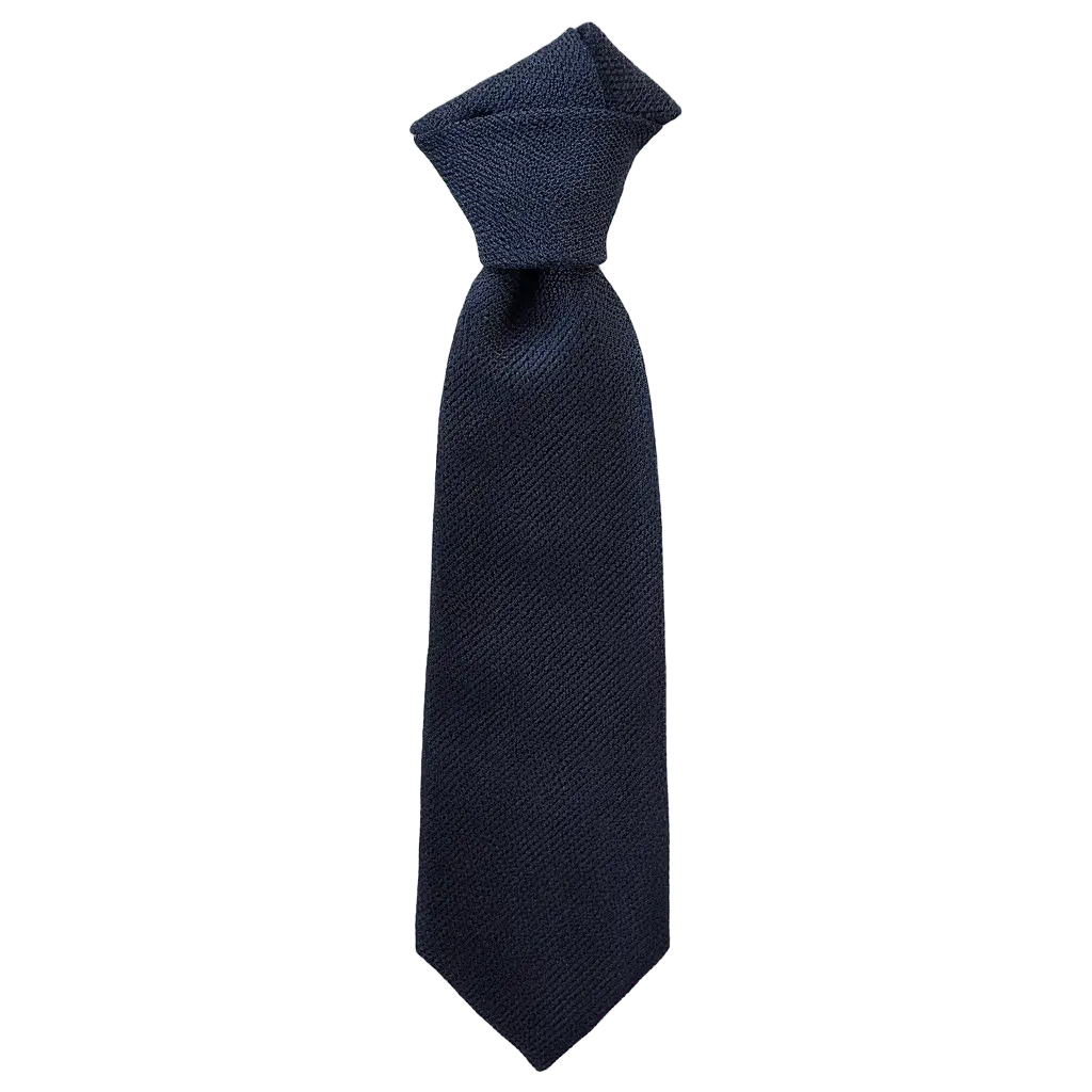 Julien | Élégante Cravate Homme en Soie Grenadine Bleu Marine 1