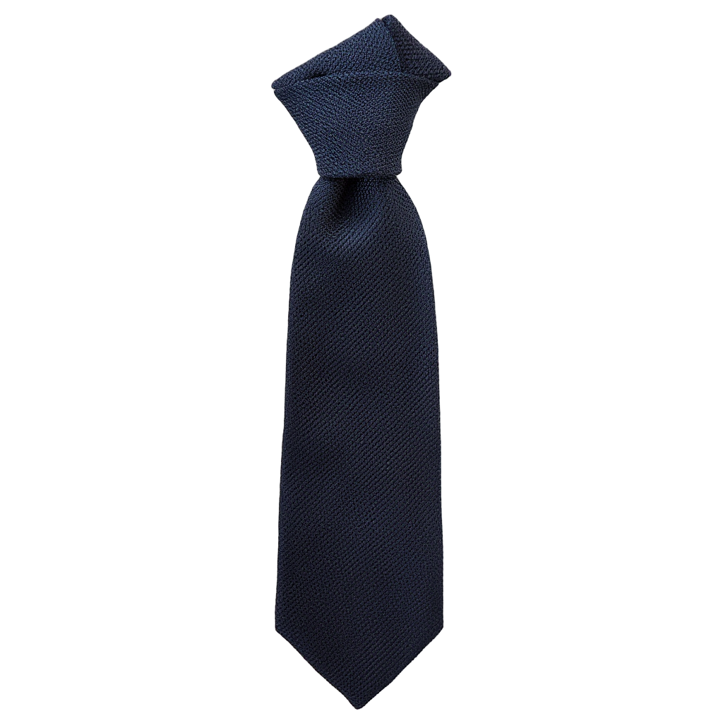 Julien | Élégante Cravate Homme en Soie Grenadine Bleu Marine 1