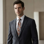 Julien | Cravate Homme Luxe en Soie Jacquard Cuivre 5