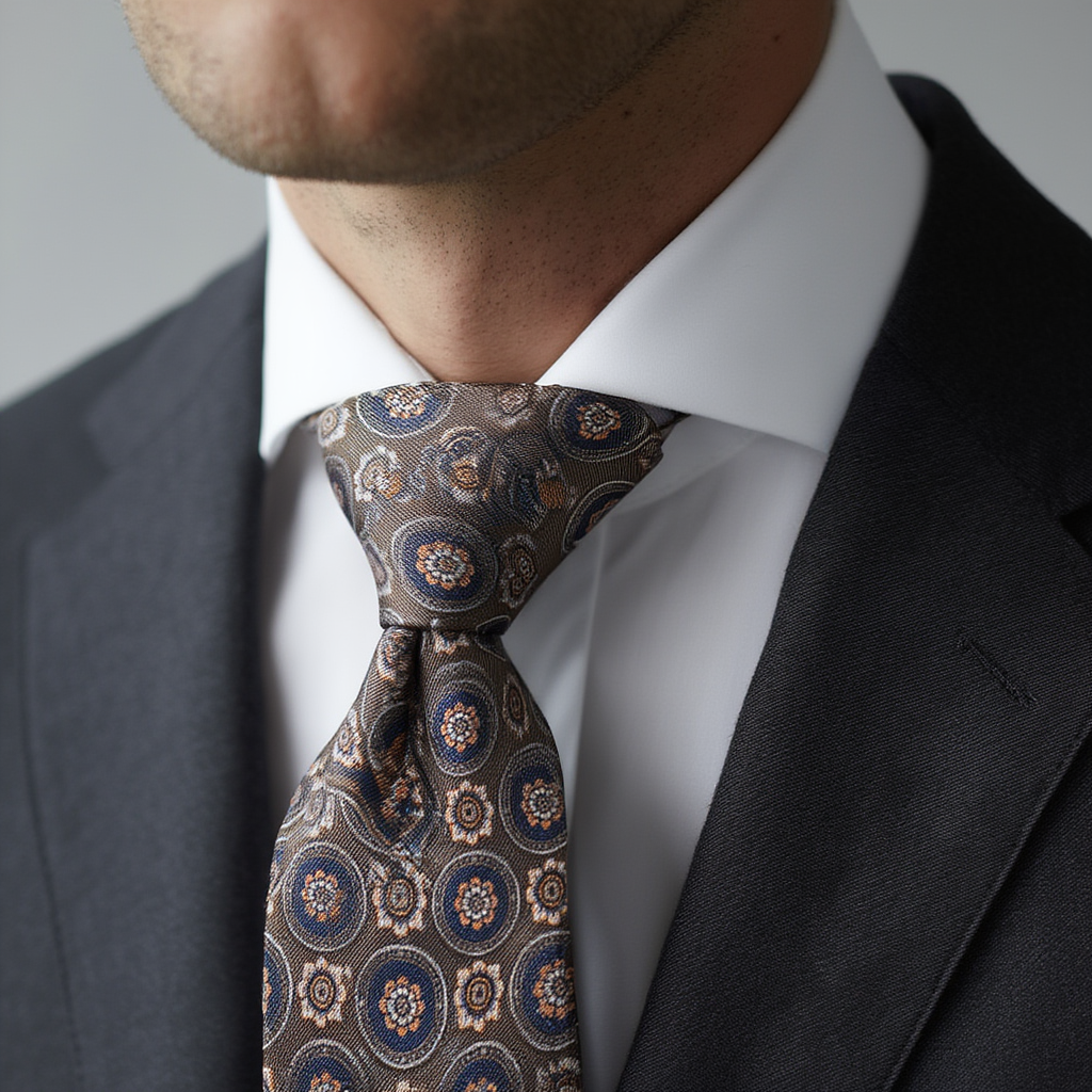 Julien | Élégante Cravate Homme Luxe en Laine et Soie Imprimée 3