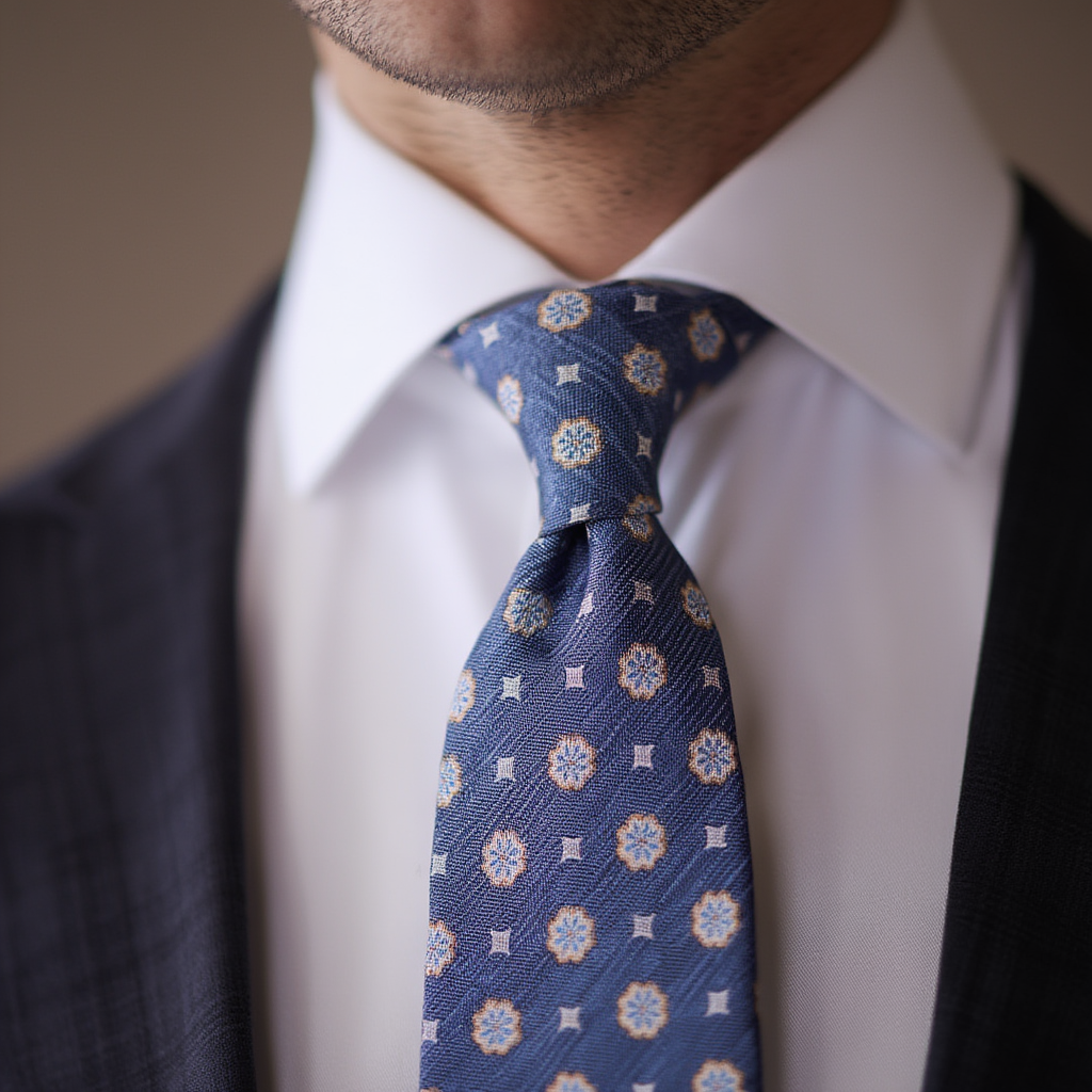 Julien | Élégante Cravate Homme en Soie Imprimée Médaillon 3
