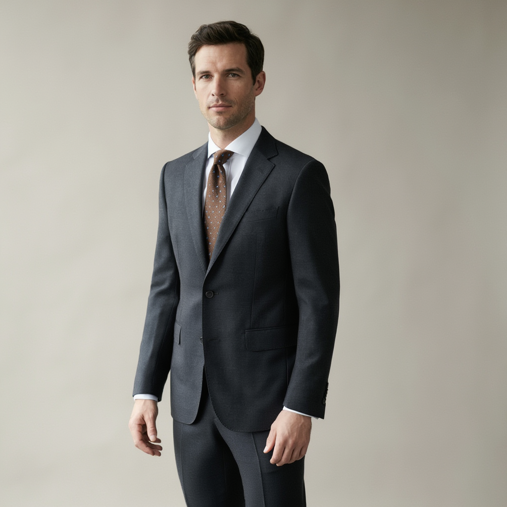 Julien | Élégante Cravate Homme en Soie Grenadine Marron 5