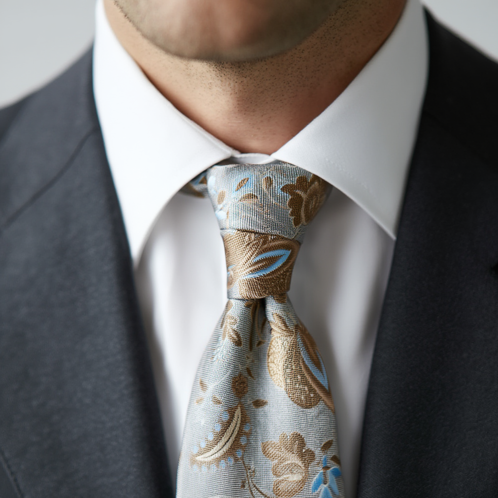 Martin | Cravate Homme Luxe en Soie Imprimée avec Motif Floral 3