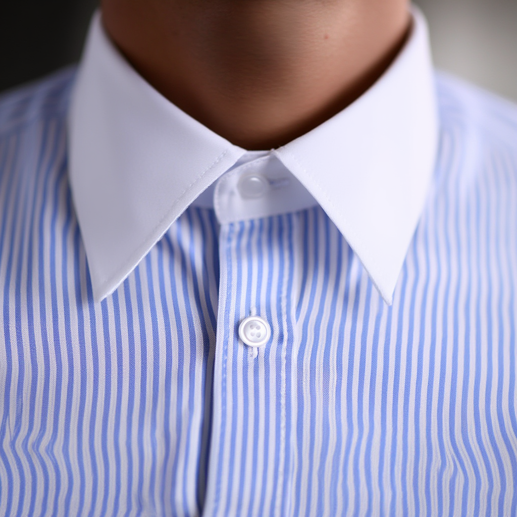 Chemise habillee Homme Classique | Rayures bleues et blanches 2