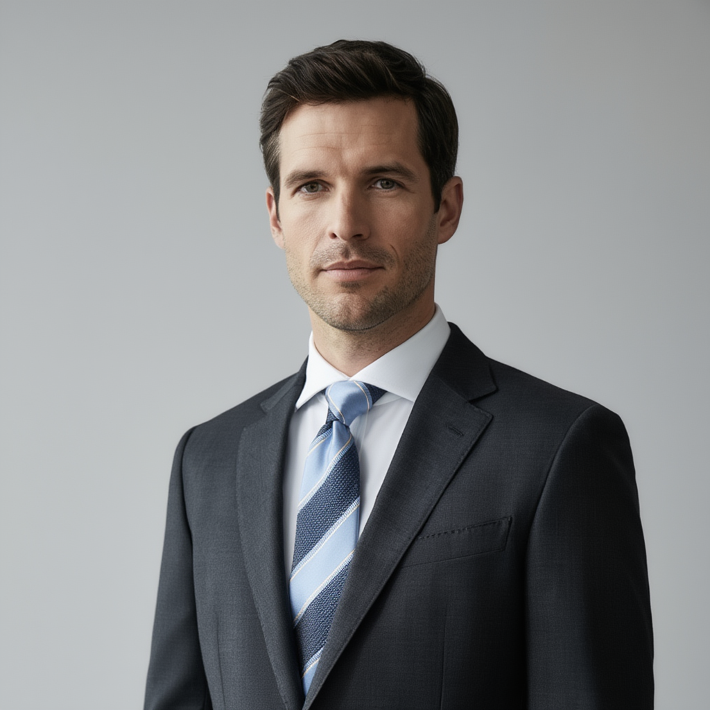 Julien | Élégante Cravate Homme en Soie Jacquard Bleu 2