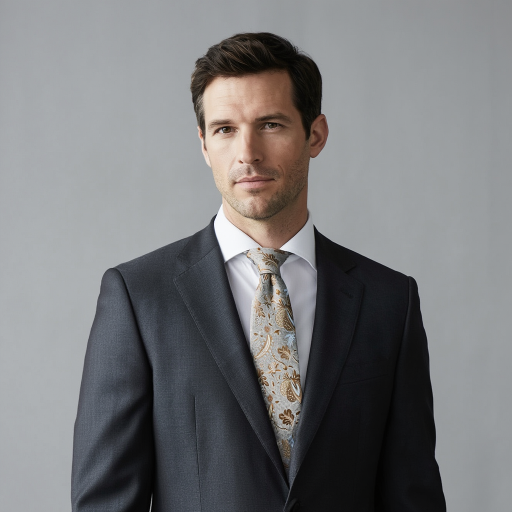 Martin | Cravate Homme Luxe en Soie Imprimée avec Motif Floral 2