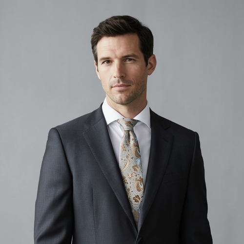 Martin | Cravate Homme Luxe en Soie Imprimée avec Motif Floral 2