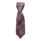 Julien | Cravate Homme Luxe en Soie Jacquard Cuivre 1