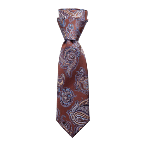 Julien | Cravate Homme Luxe en Soie Jacquard Cuivre 1