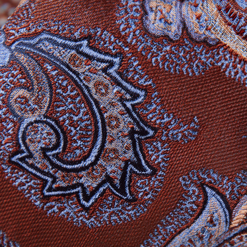 Julien | Cravate Homme Luxe en Soie Jacquard Cuivre 6