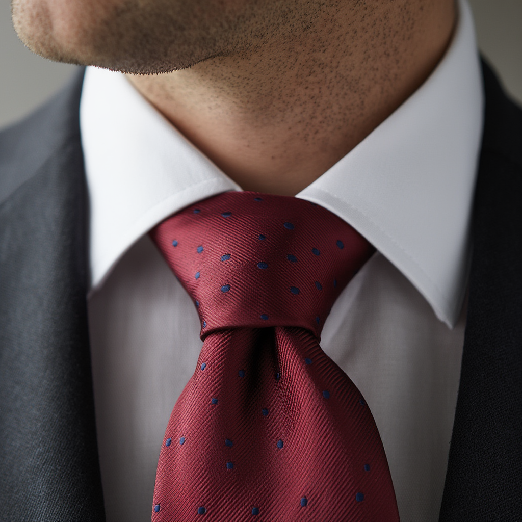 Julien | Élégante Cravate en Jacquard de Soie Bordeaux 3