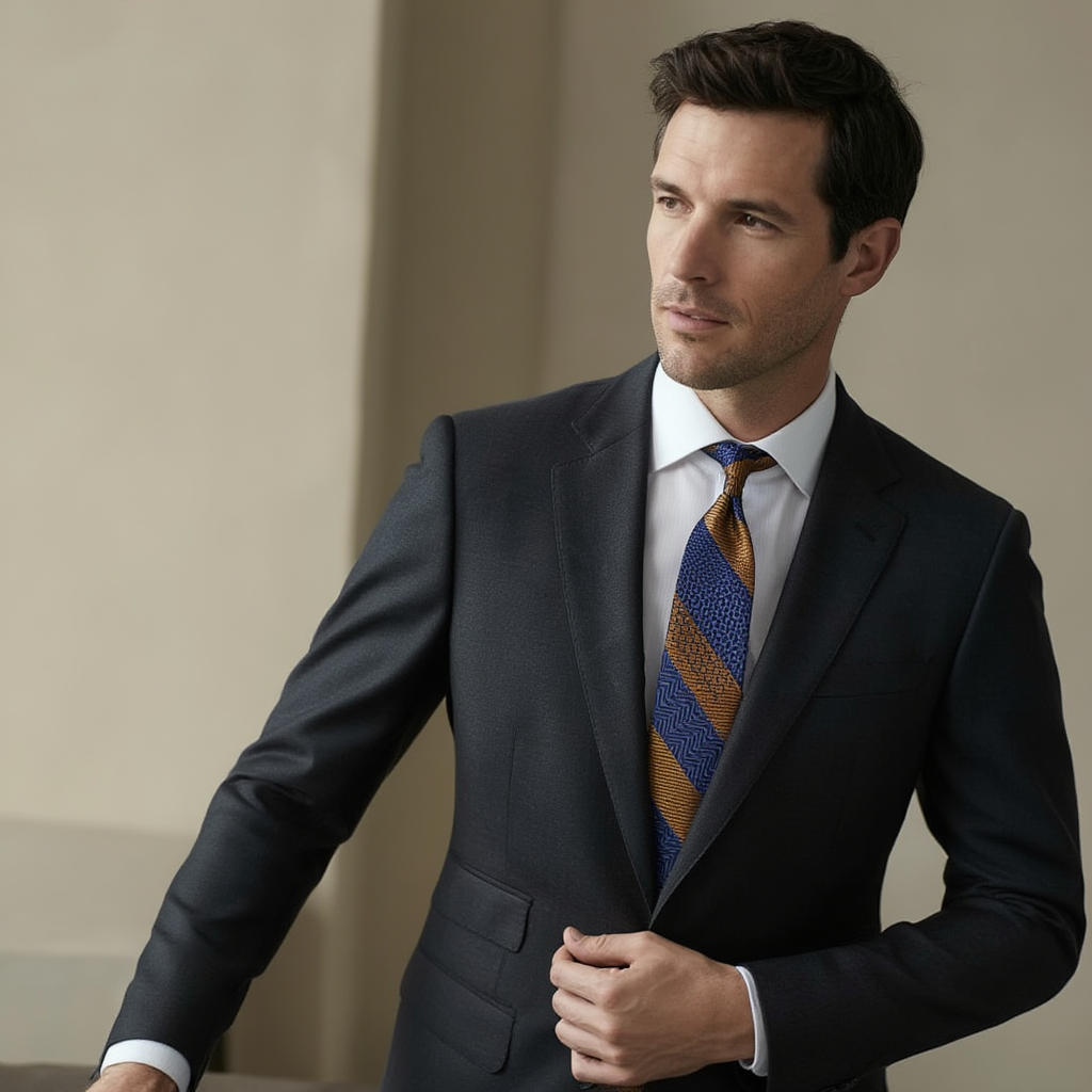 Lucas | Cravate Luxe en Soie Rayée pour Mariage 4