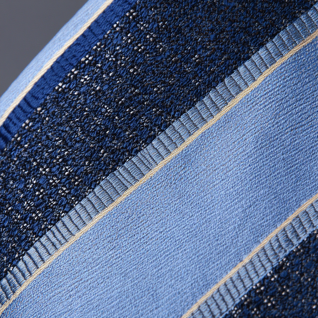 Julien | Élégante Cravate Homme en Soie Jacquard Bleu 6