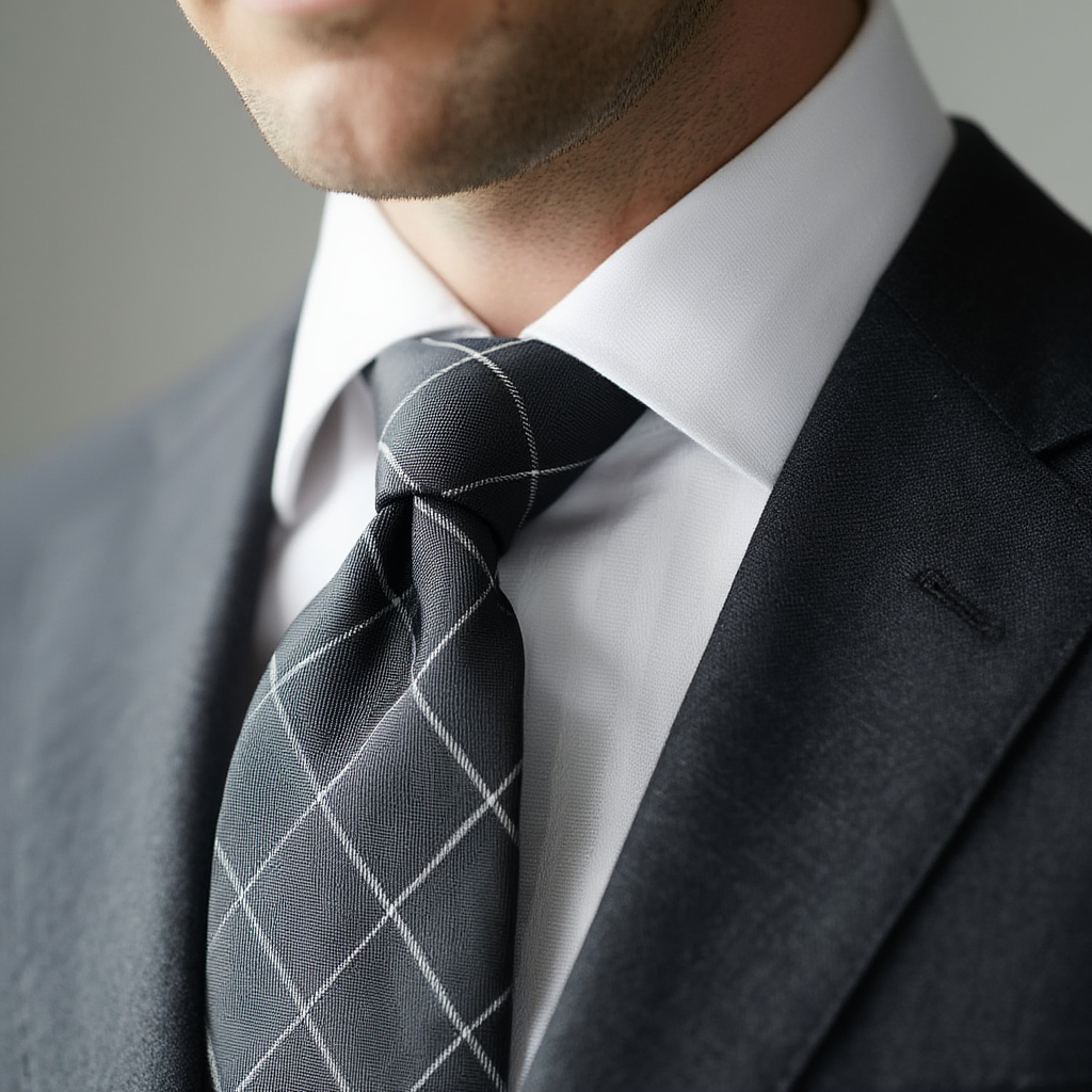 Lucas | Élégante Cravate Homme à Grands Carreaux en Coton 5