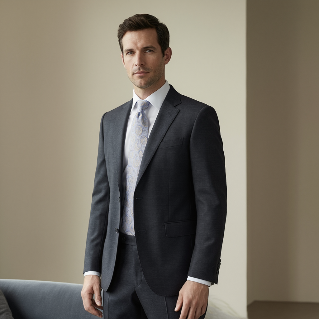 Gabriel | Élégante Cravate Homme en Soie Imprimée Cachemire 4