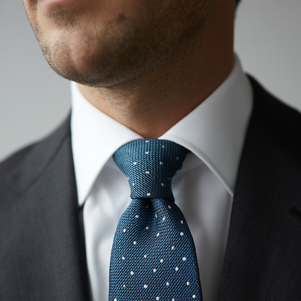 Julien | Élégante Cravate en Soie Grenadine Bleue 3