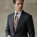 Julien | Cravate Homme Luxe en Soie Jacquard Cuivre 2