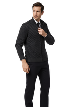Élégance | Gilet Zippé en Maille pour Homme avec Motif Géométrique | Style Business Casual pour Confort et Modernité 3