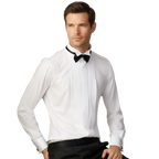 Chemise Smoking Élégante Poignets Doubles