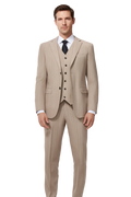Édition Beige | Costume Trois Pièces avec Blazer Ajusté et Gilet | Élégance Moderne pour Toutes Occasions 4
