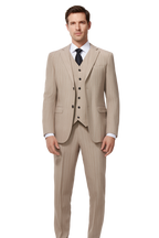 Édition Beige | Costume Trois Pièces avec Blazer Ajusté et Gilet | Élégance Moderne pour Toutes Occasions 4