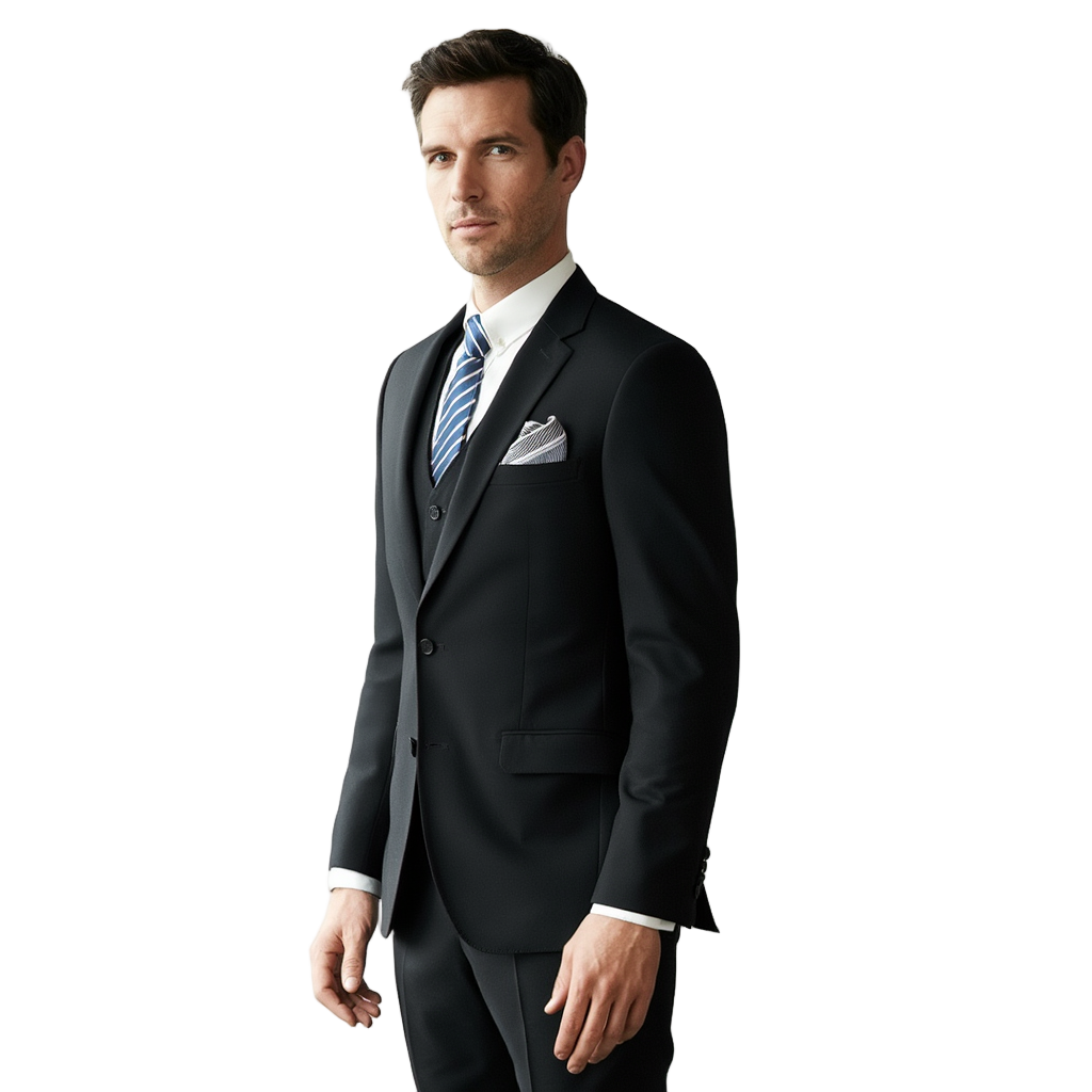Costume 3 Pièces Homme en Polyviscose avec Coupe Slim Fit | Élégance Moderne pour Toutes Occasions 2