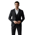 Élégance Formelle | Costume 3 Pièces Homme avec Rayures Craie | Coupe Slim Fit pour Style Raffiné 1