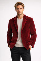 Blazer Homme Bleu Marine en Velours avec Coupe Ajustée | Élégance Polyvalente pour Automne 5