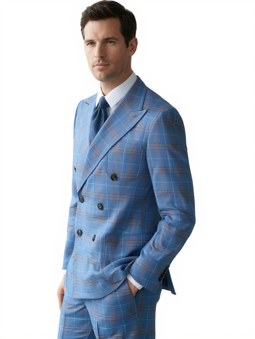 Costume Homme | Costume 3 Pièces à Carreaux Modernes avec Slim Fit | Élégance Polyvalente pour Toutes Occasions 1