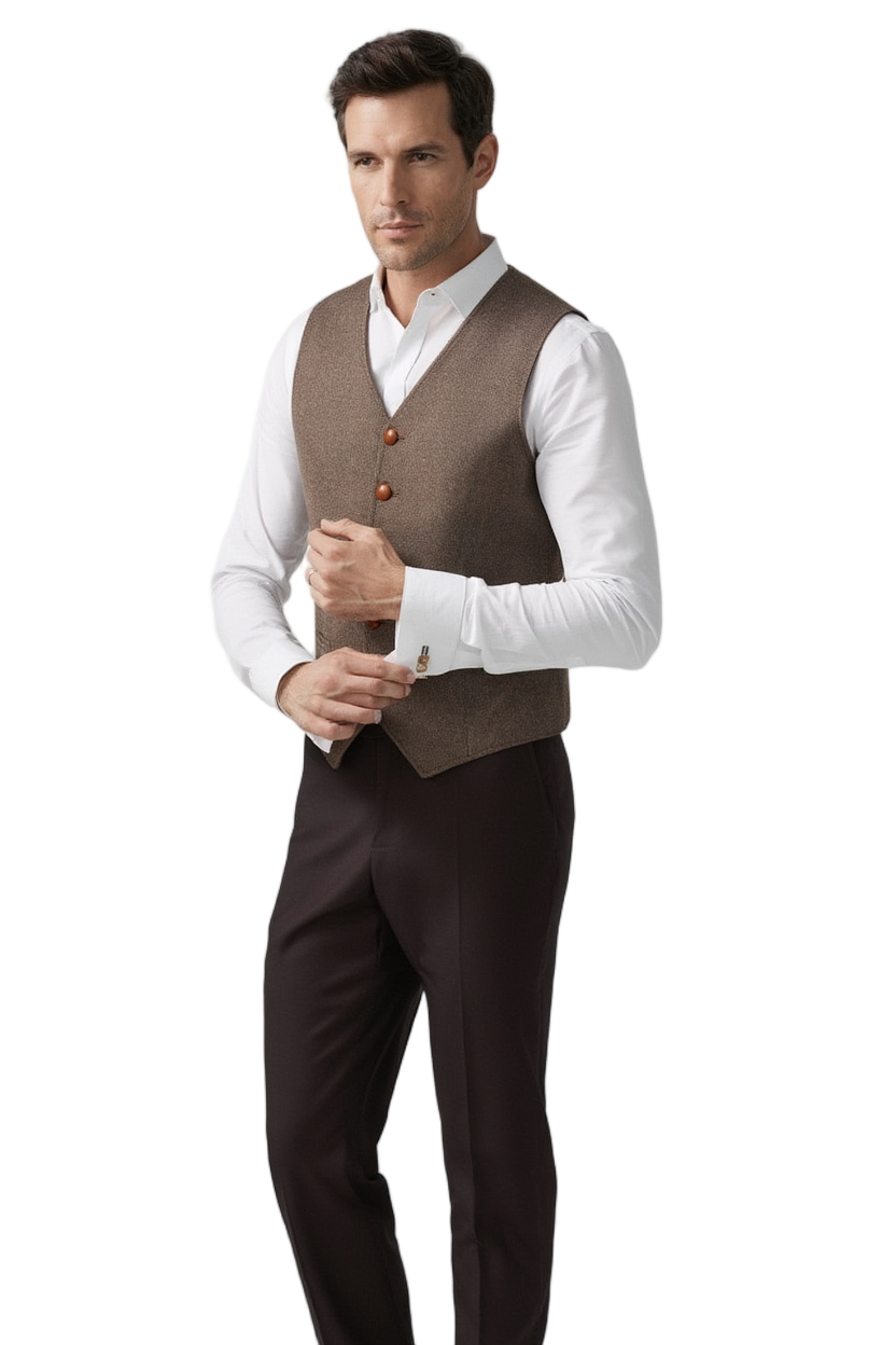 Élégance Printemps | Gilet Homme Sans Manches avec Encolure en V | Polyvalent pour Toutes Occasions 11