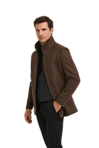 Manteau d'Hiver Homme Zippé avec Col Montant - Élégance et Confort 10