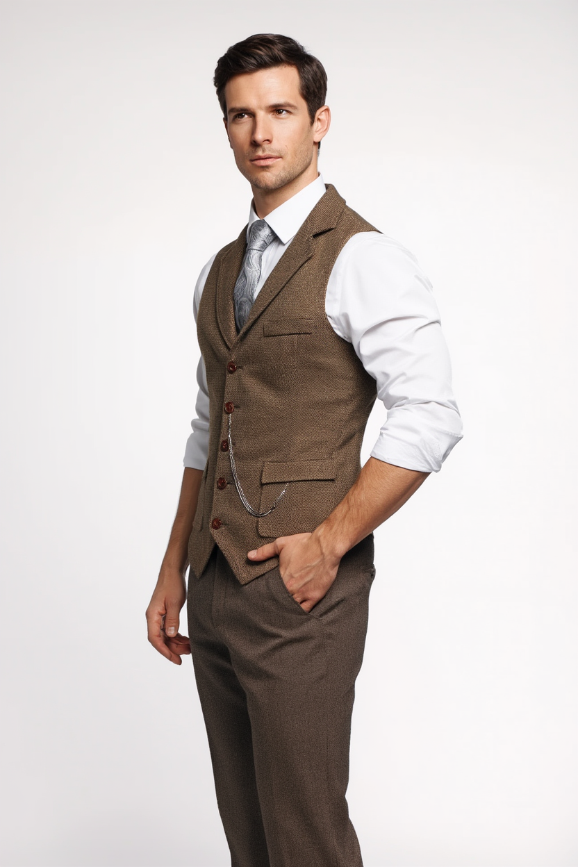 Gilet Sans Manche Homme Chic avec Coupe Ajustée | Élégant pour Tenues Professionnelles 5