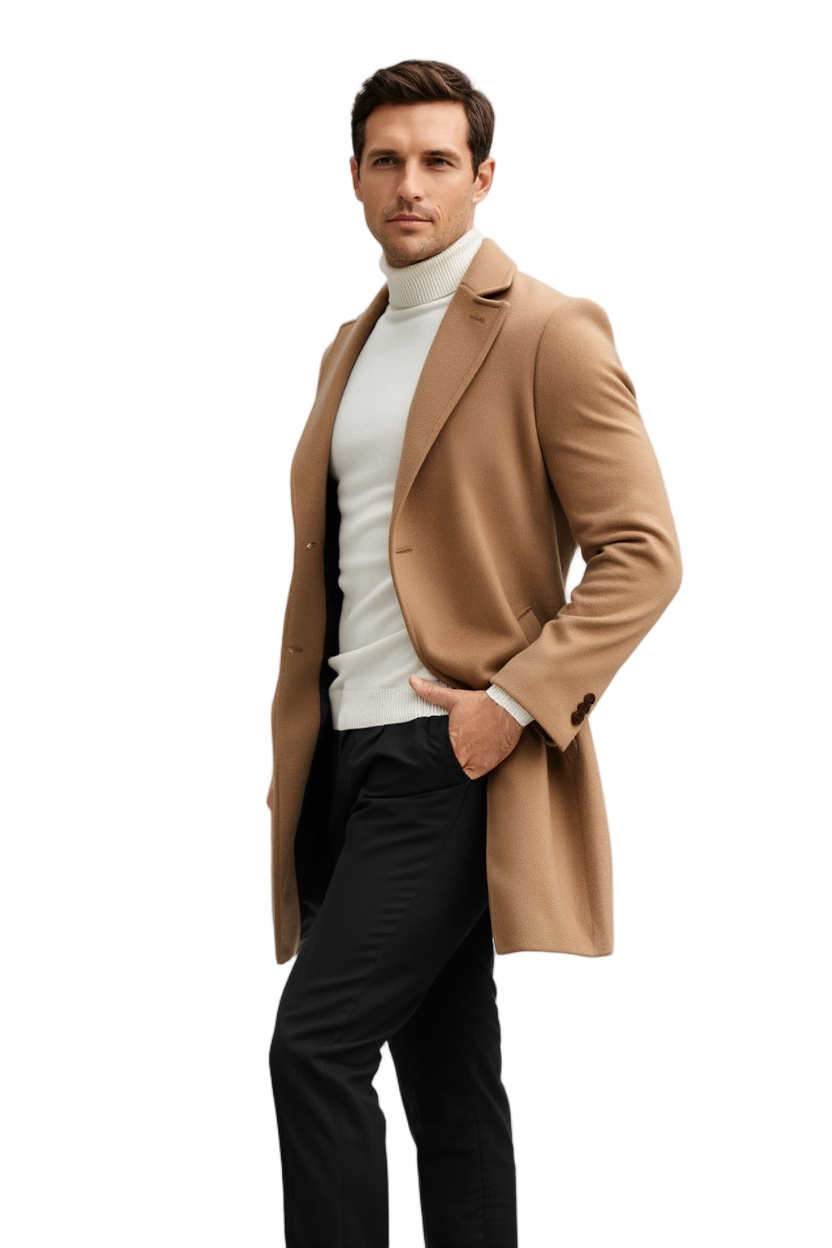 Manteau Hiver Homme Long avec Coupe Structurée | Élégance et Confort pour l'Hiver 10