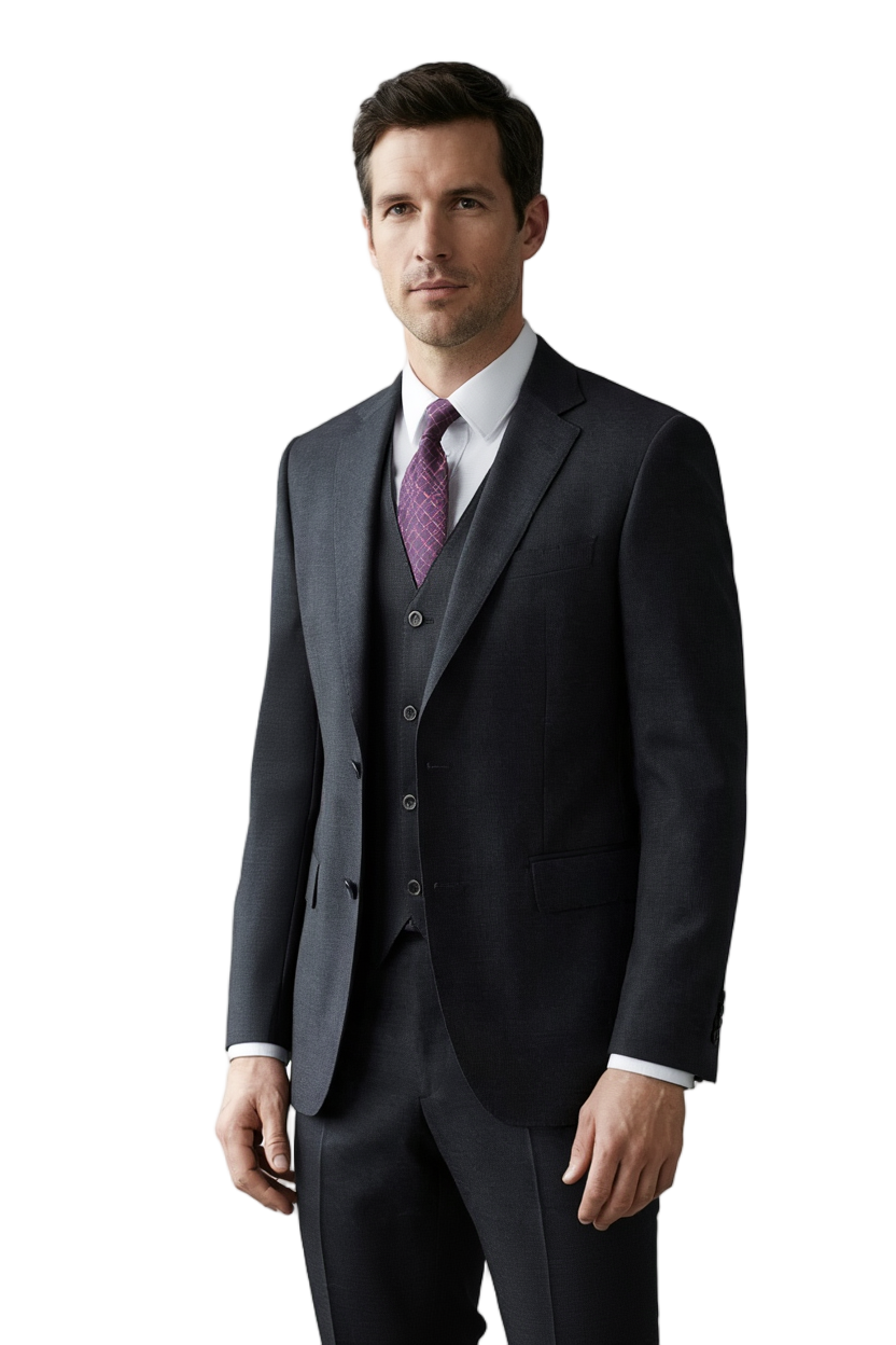 Costume 3 Pièces Homme | Blazer Ajusté avec Gilet pour Mariage et Événements Formels 1