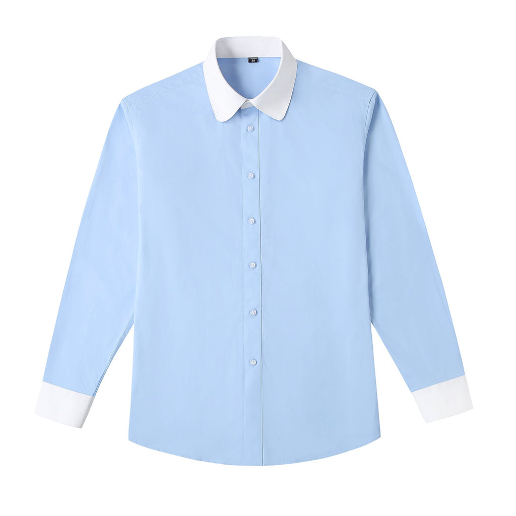 Élégance Masculine | Chemise en Coton Bleu et Blanc avec Col Classique | Polyvalente pour Toutes Occasions 7