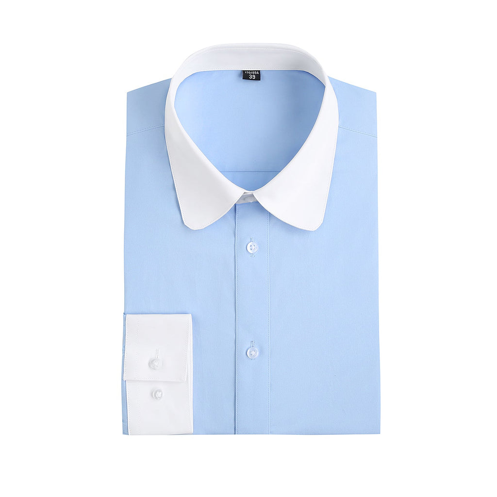Élégance Masculine | Chemise en Coton Bleu et Blanc avec Col Classique | Polyvalente pour Toutes Occasions 8
