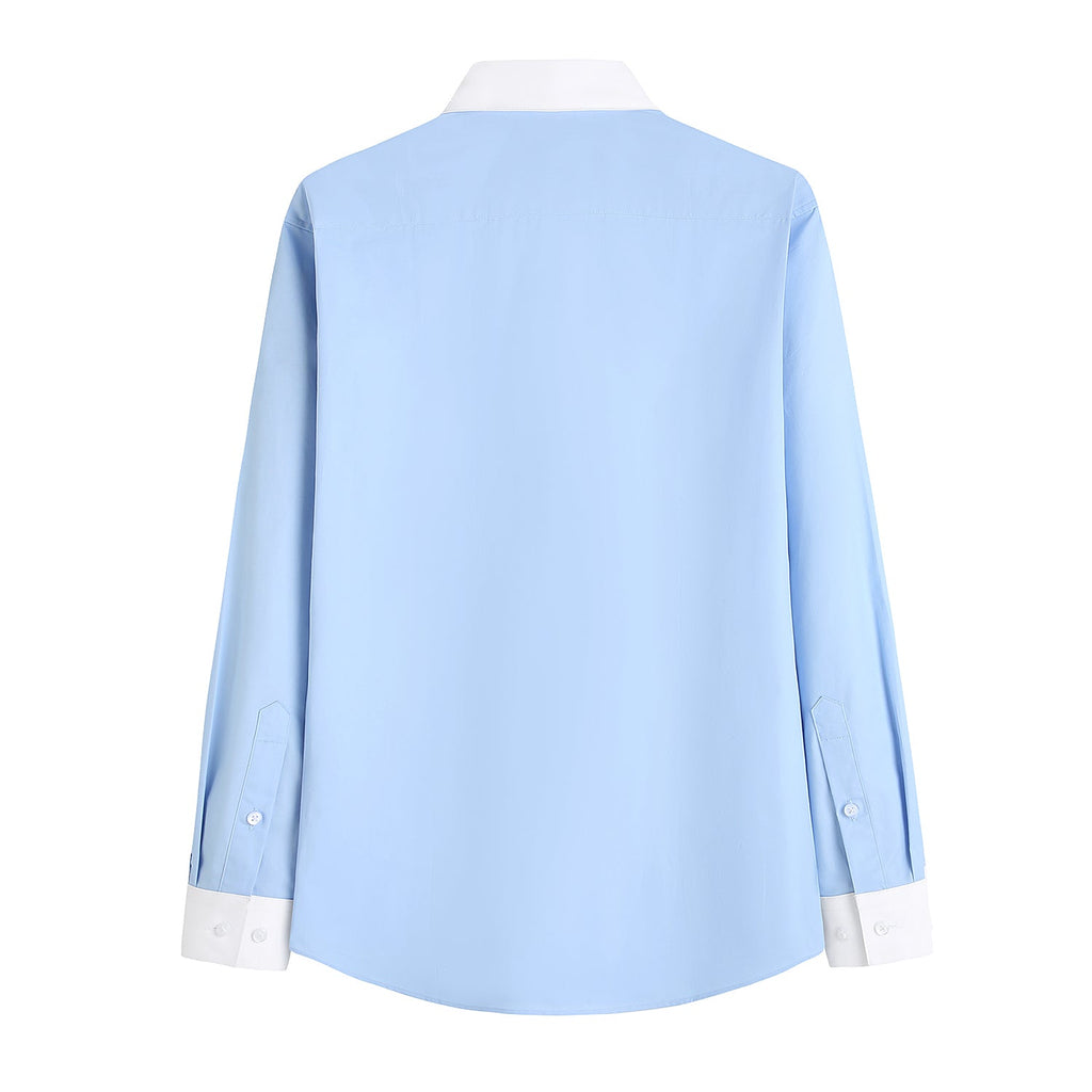 Élégance Masculine | Chemise en Coton Bleu et Blanc avec Col Classique | Polyvalente pour Toutes Occasions 9