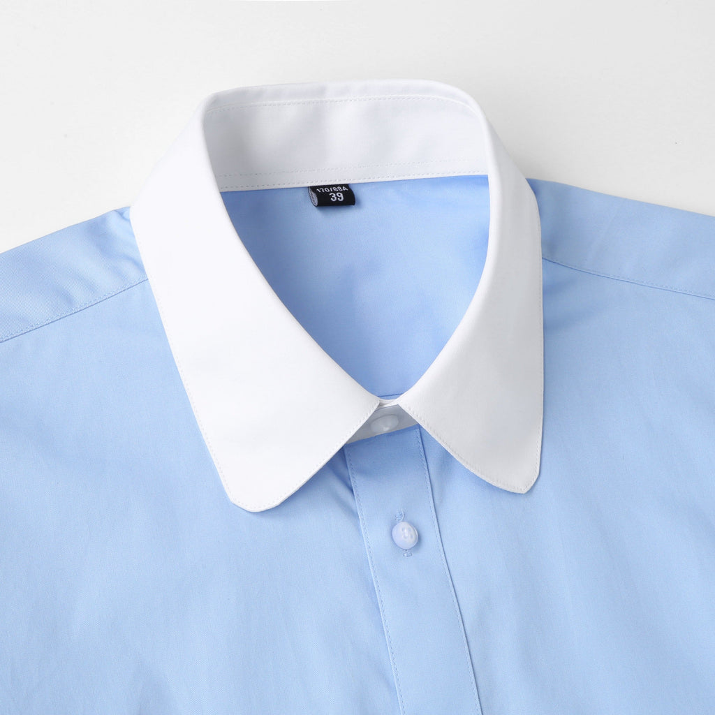 Élégance Masculine | Chemise en Coton Bleu et Blanc avec Col Classique | Polyvalente pour Toutes Occasions 10